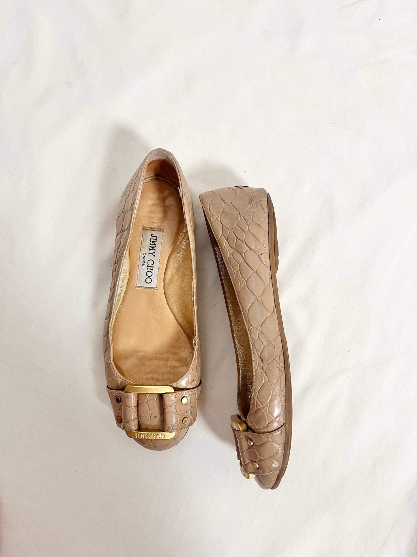 taupe Jimmy Choo flats, US 6