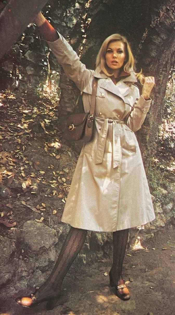 70s tan trench, size S/M