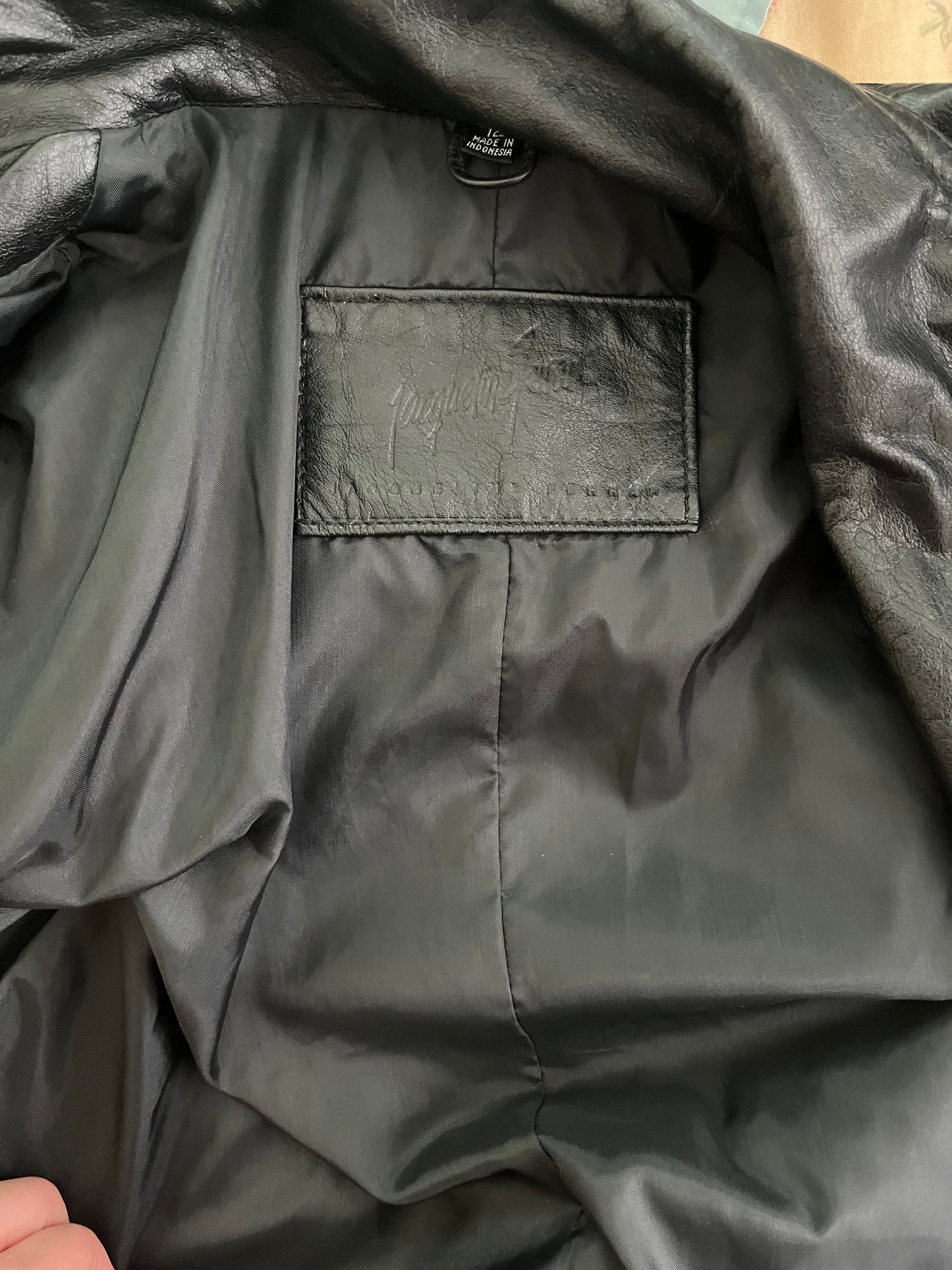 90s leather trench, size L