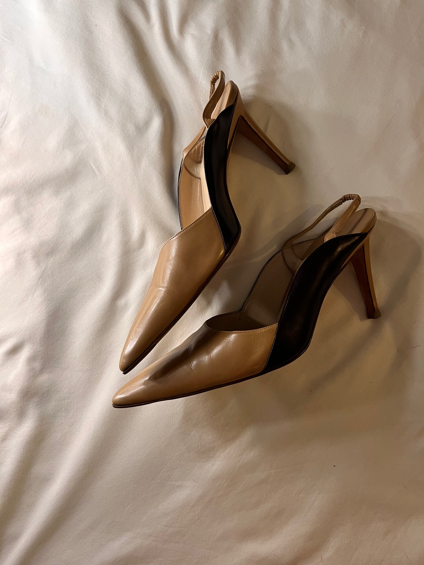 Manolo Blahnik black & tan, US 8.5