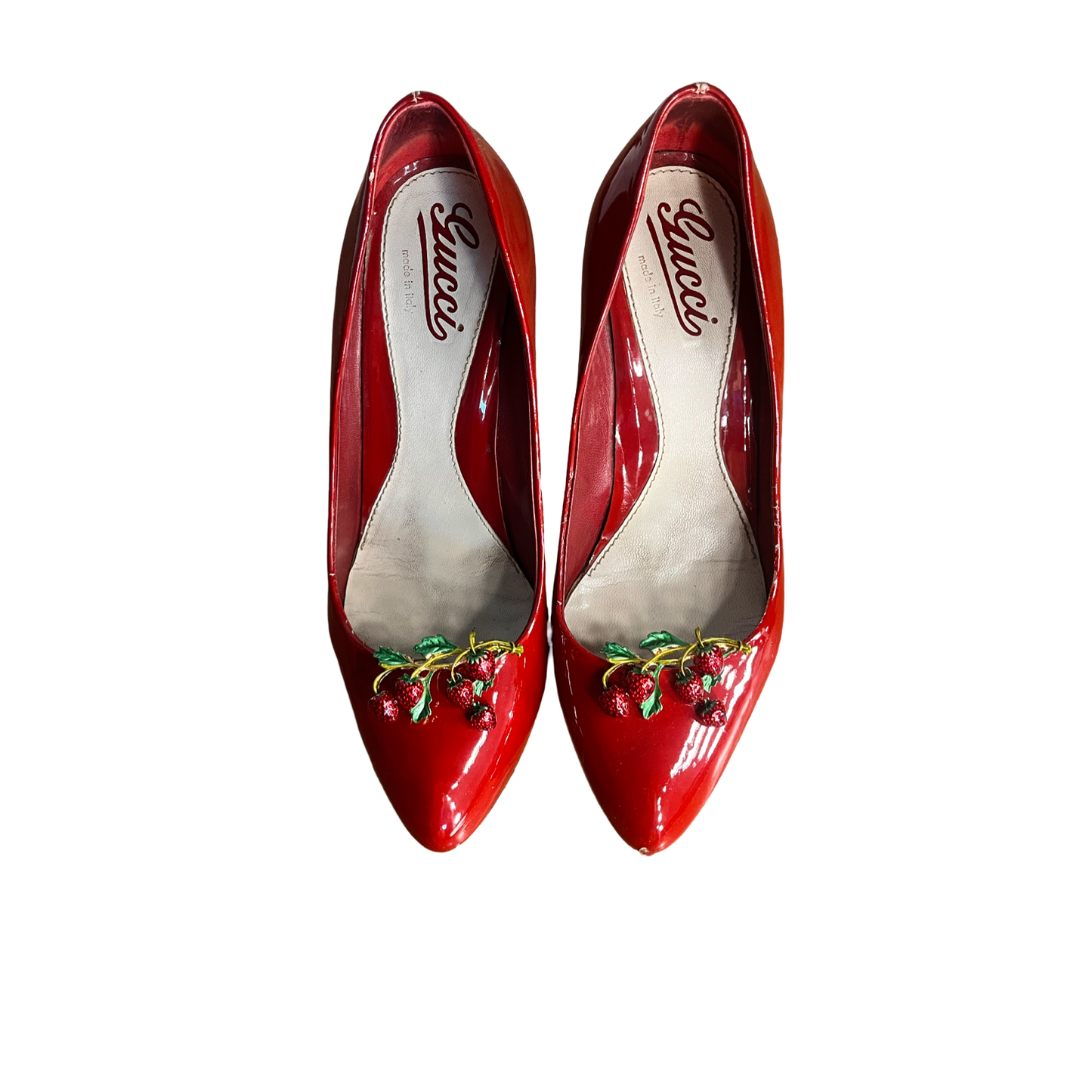strawberry switchblade gucci pumps, US 8