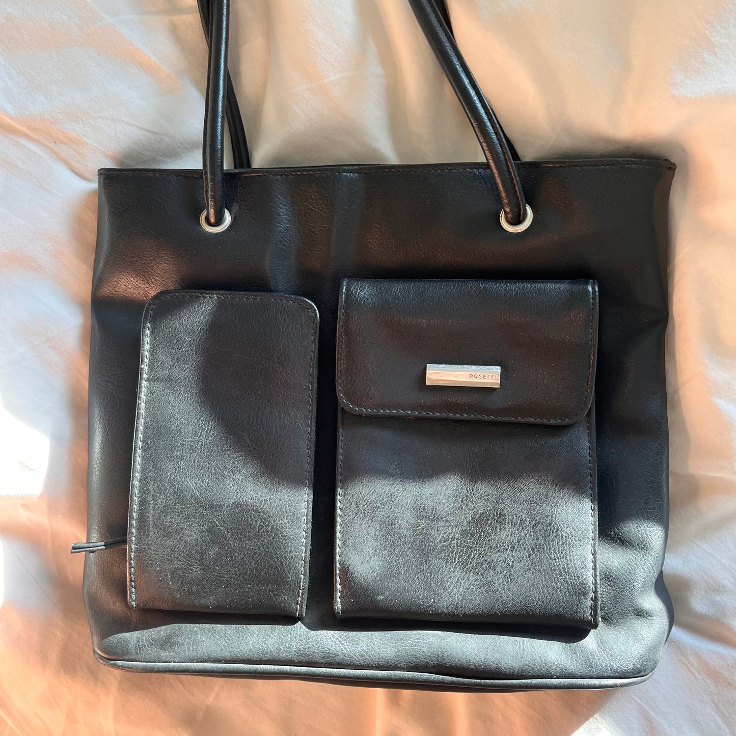 the carolyn black leather shoulder bag