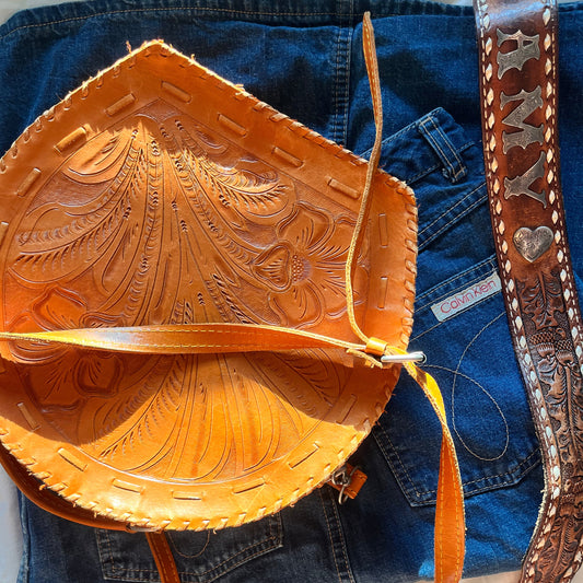 the stockyards, handmade western leather bag