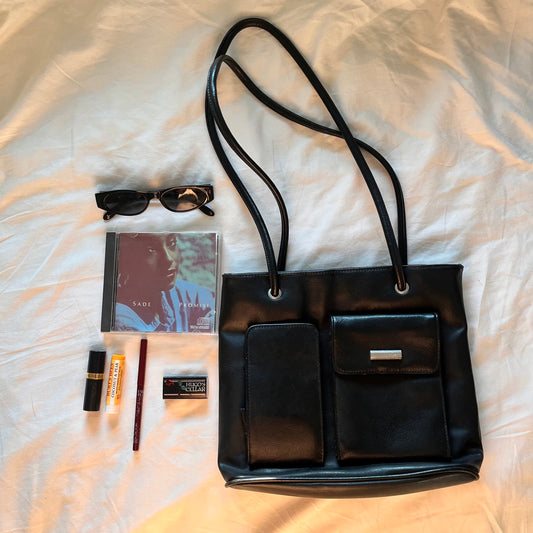the carolyn black leather shoulder bag