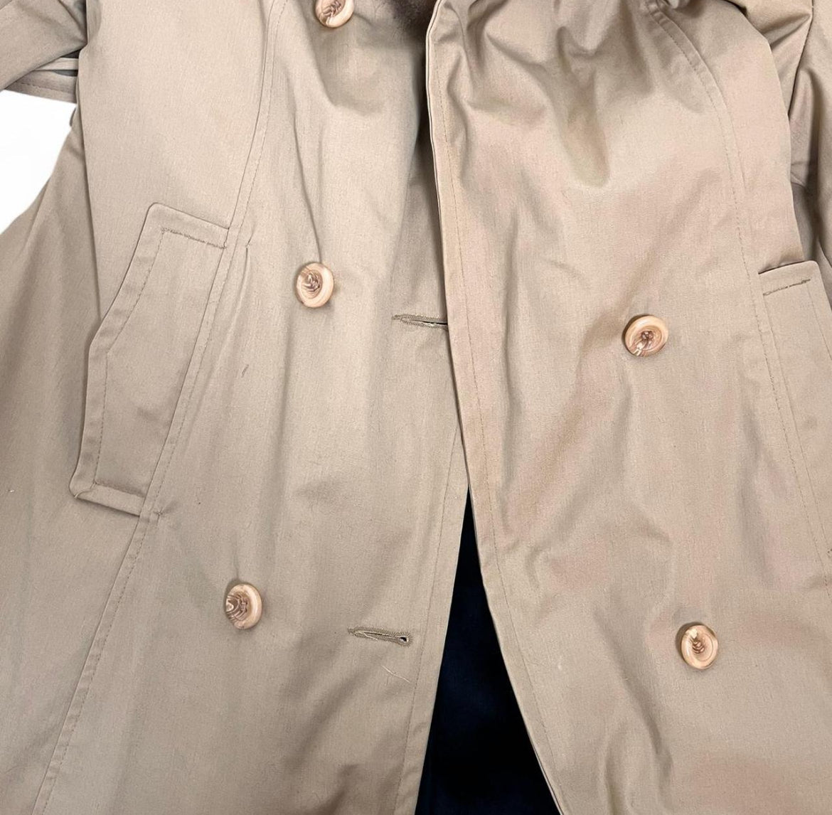 50s belted durable canvas coat, sz XS-S