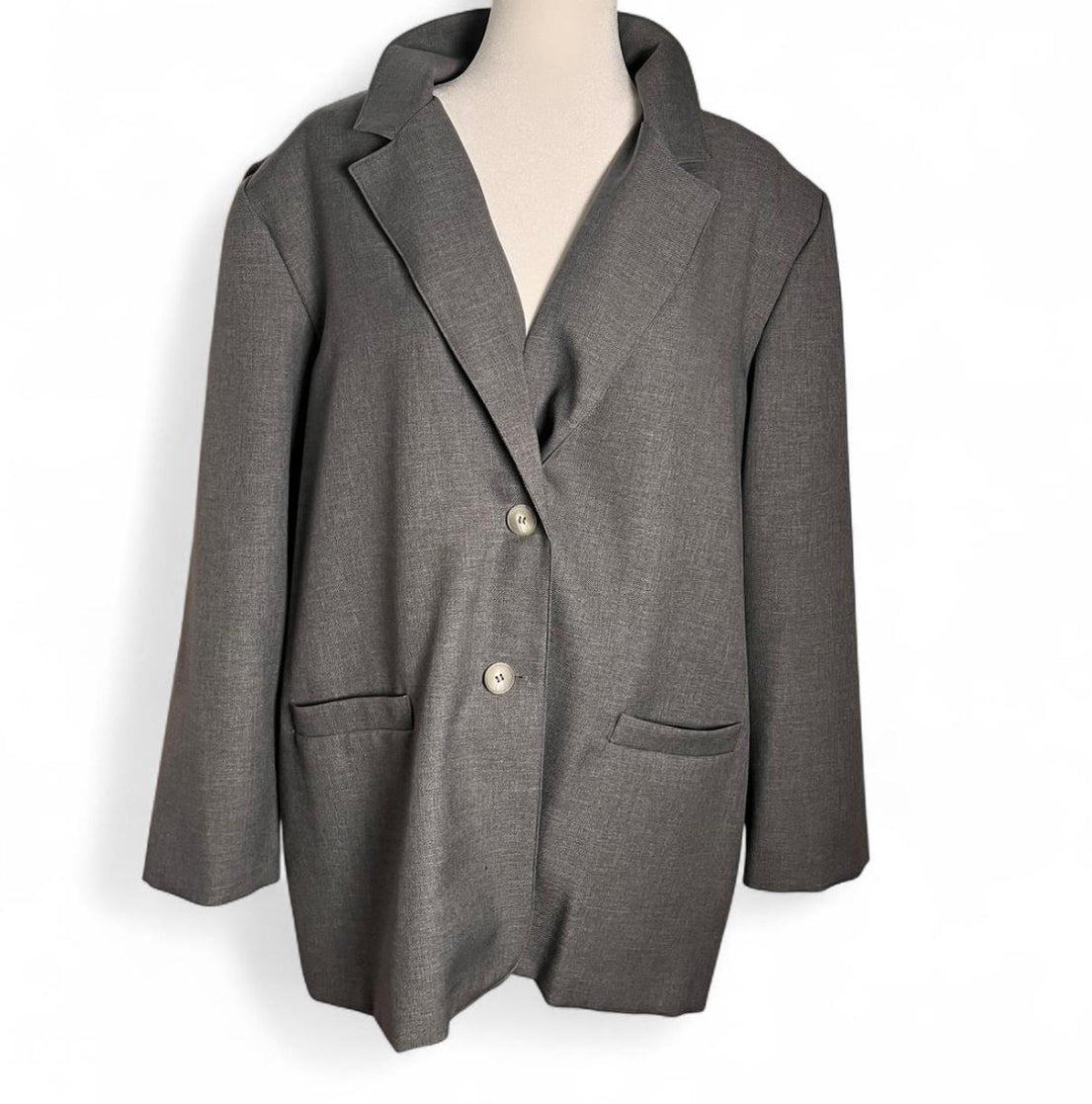 90s charcoal blazer, size XL