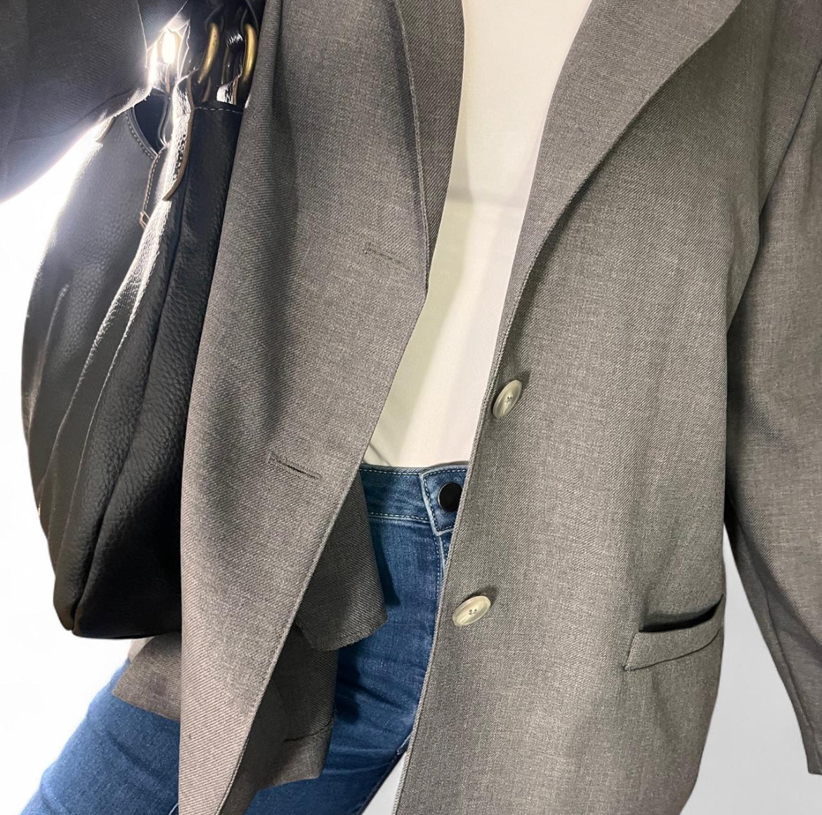 90s charcoal blazer, size XL