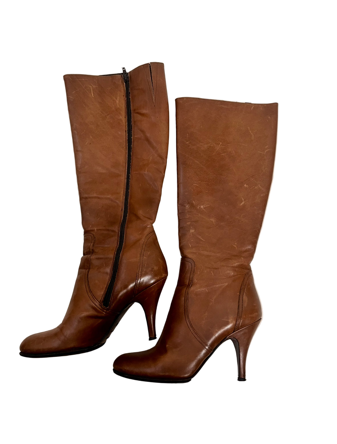 Barney's New York, cognac leather boots, US 9