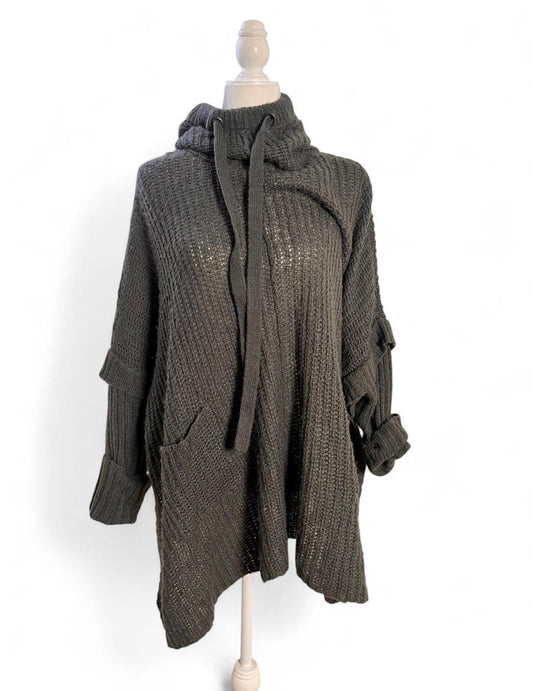 cozy poncho sweater, one size