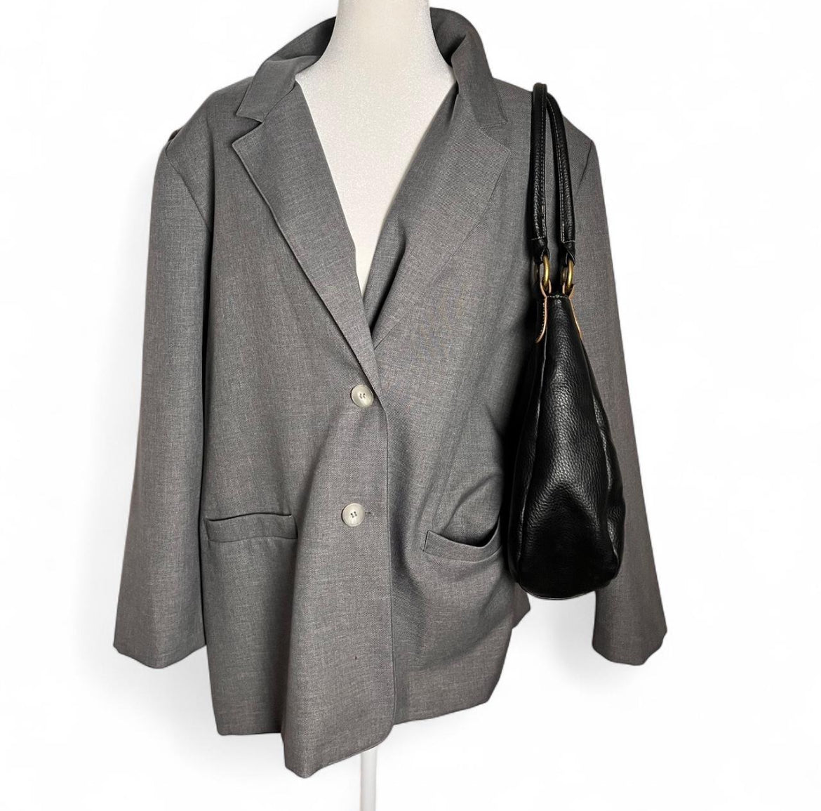 90s charcoal blazer, size XL