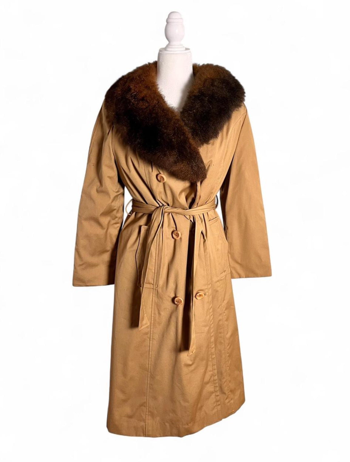 50s belted durable canvas coat, sz XS-S