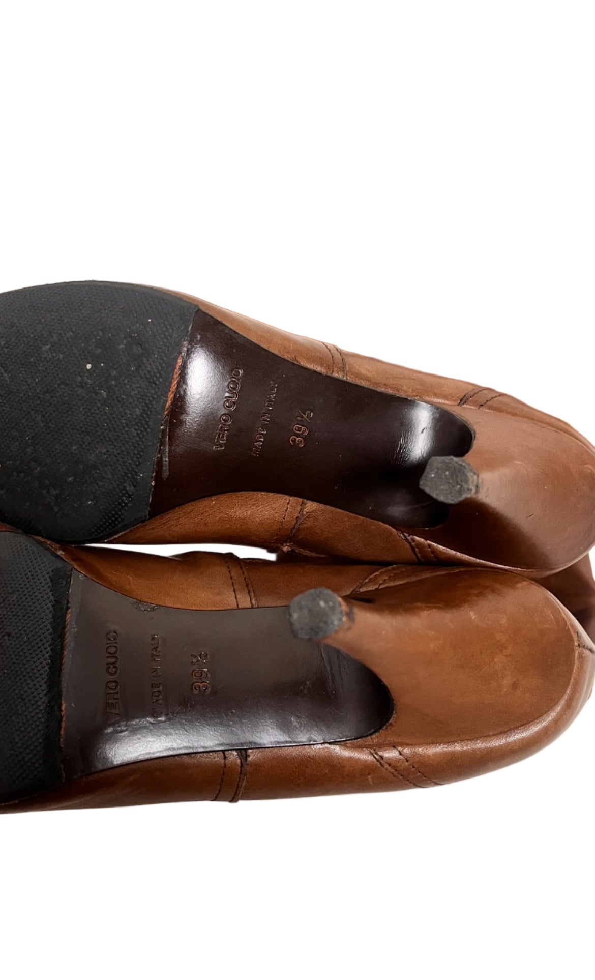 Barney's New York, cognac leather boots, US 9