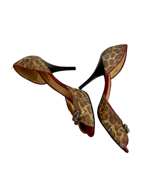 BCBG cherry leopard heel, US 7.5