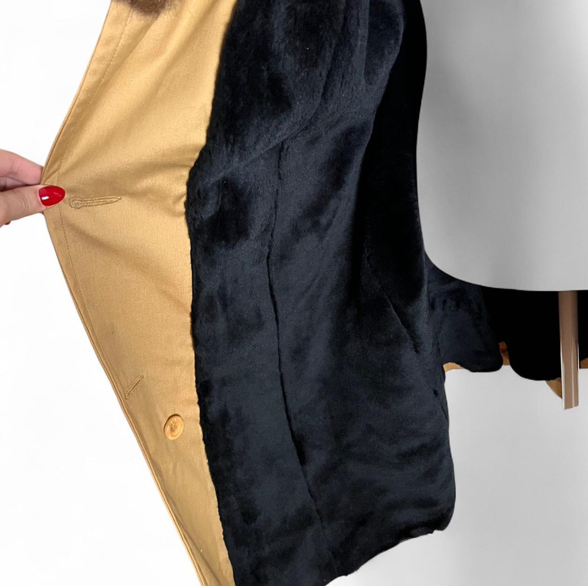50s belted durable canvas coat, sz XS-S