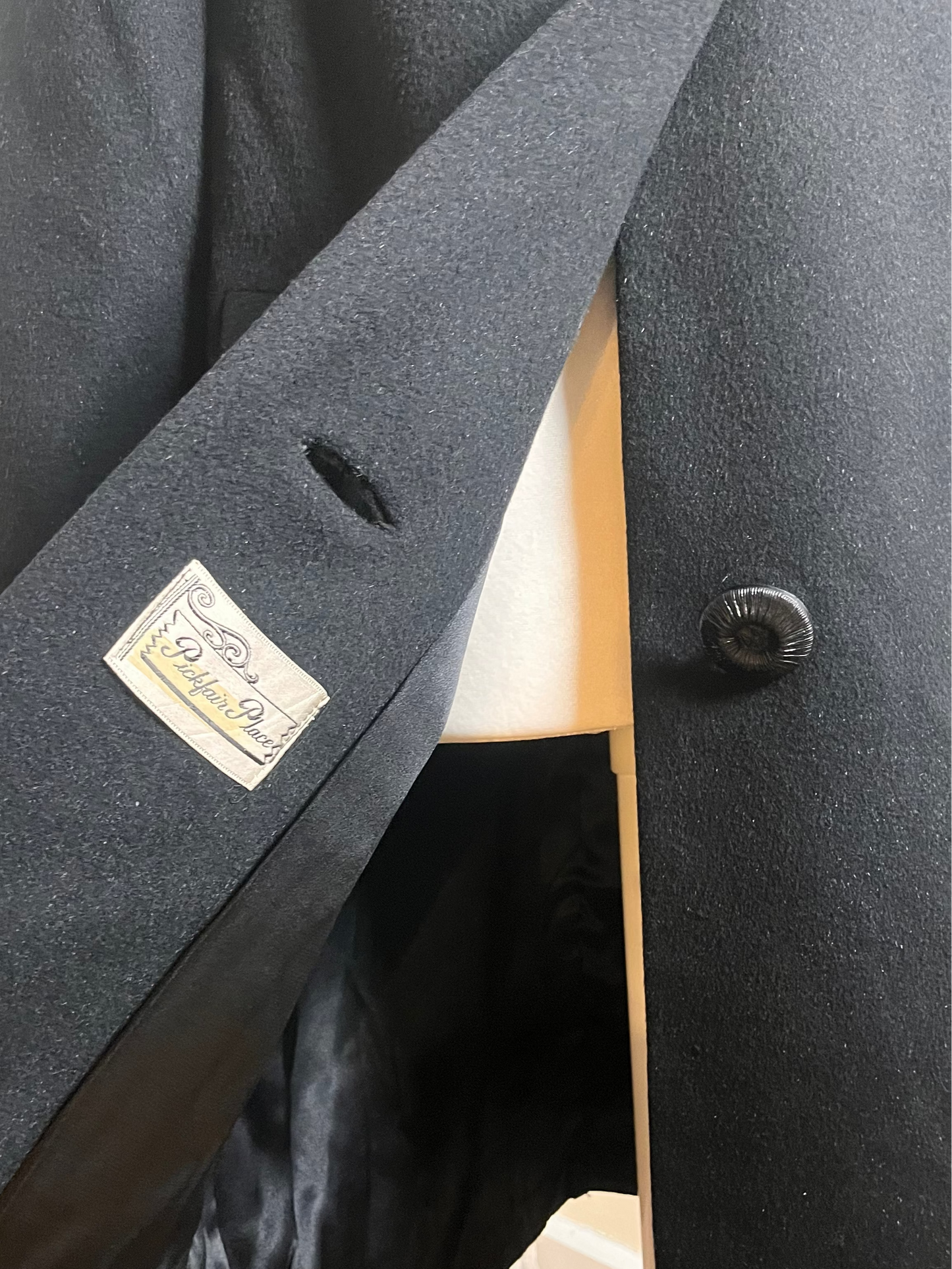 50s wool swing coat with mink collar, sz M