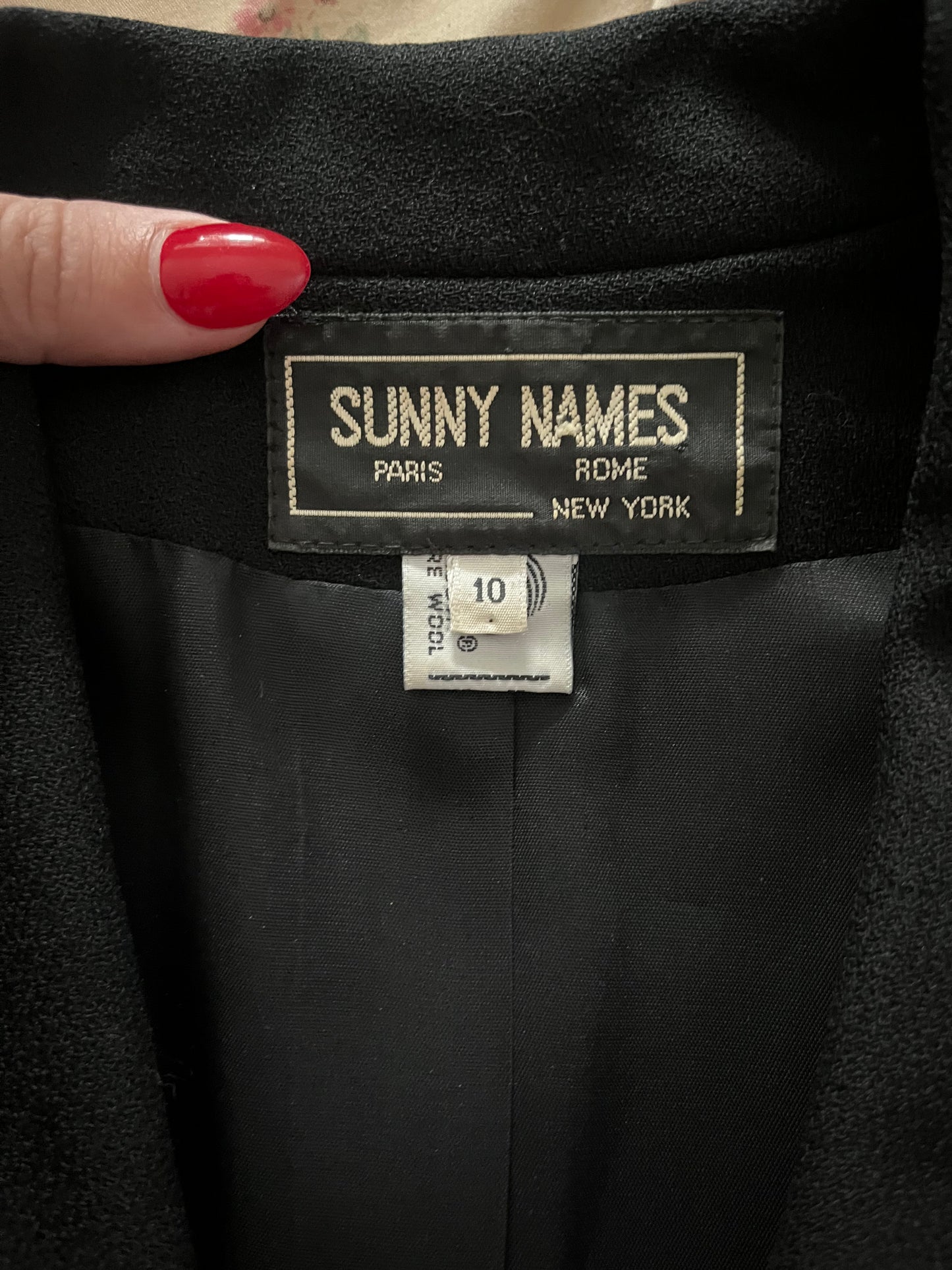 90s custom black blazer, size M-L
