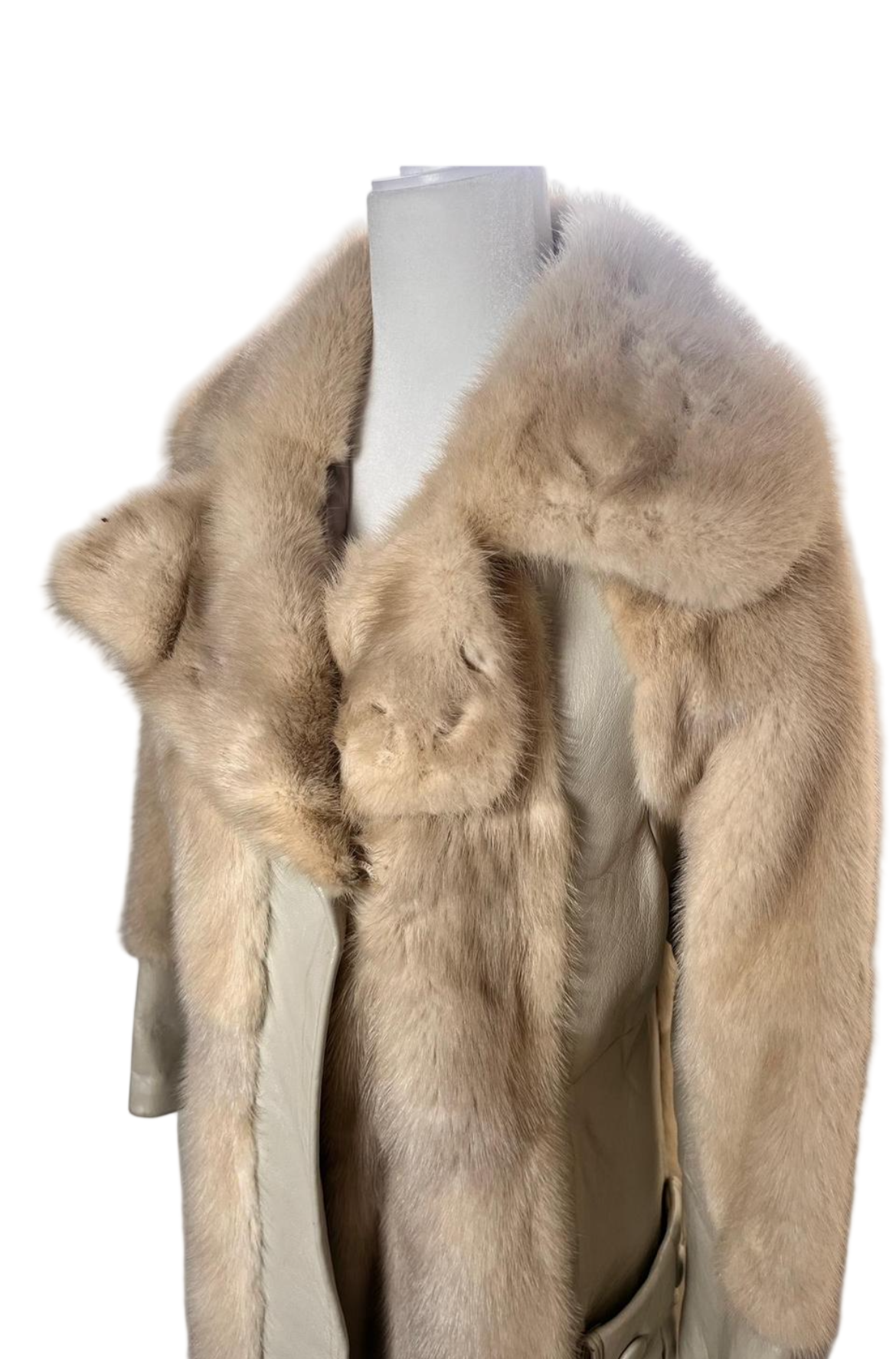 70s blonde fur coat, size S