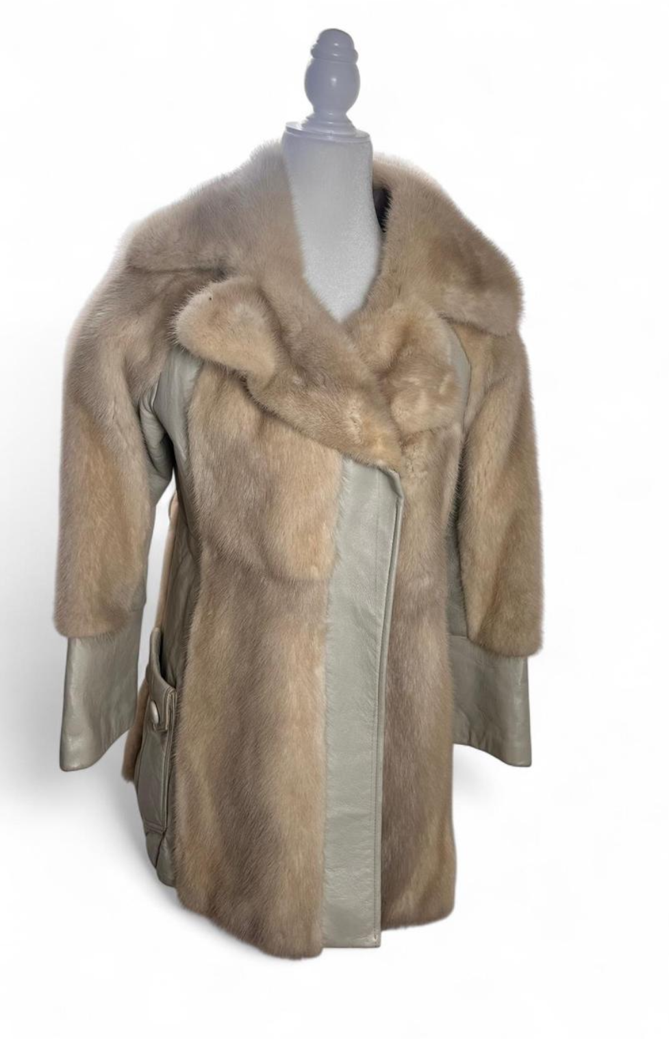 70s blonde fur coat, size S