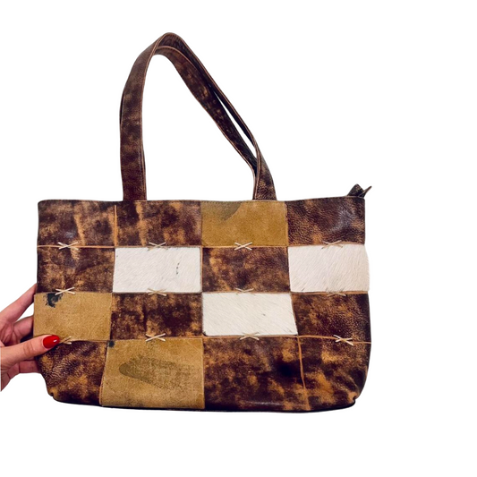 patchwork ponyhair autumn bag