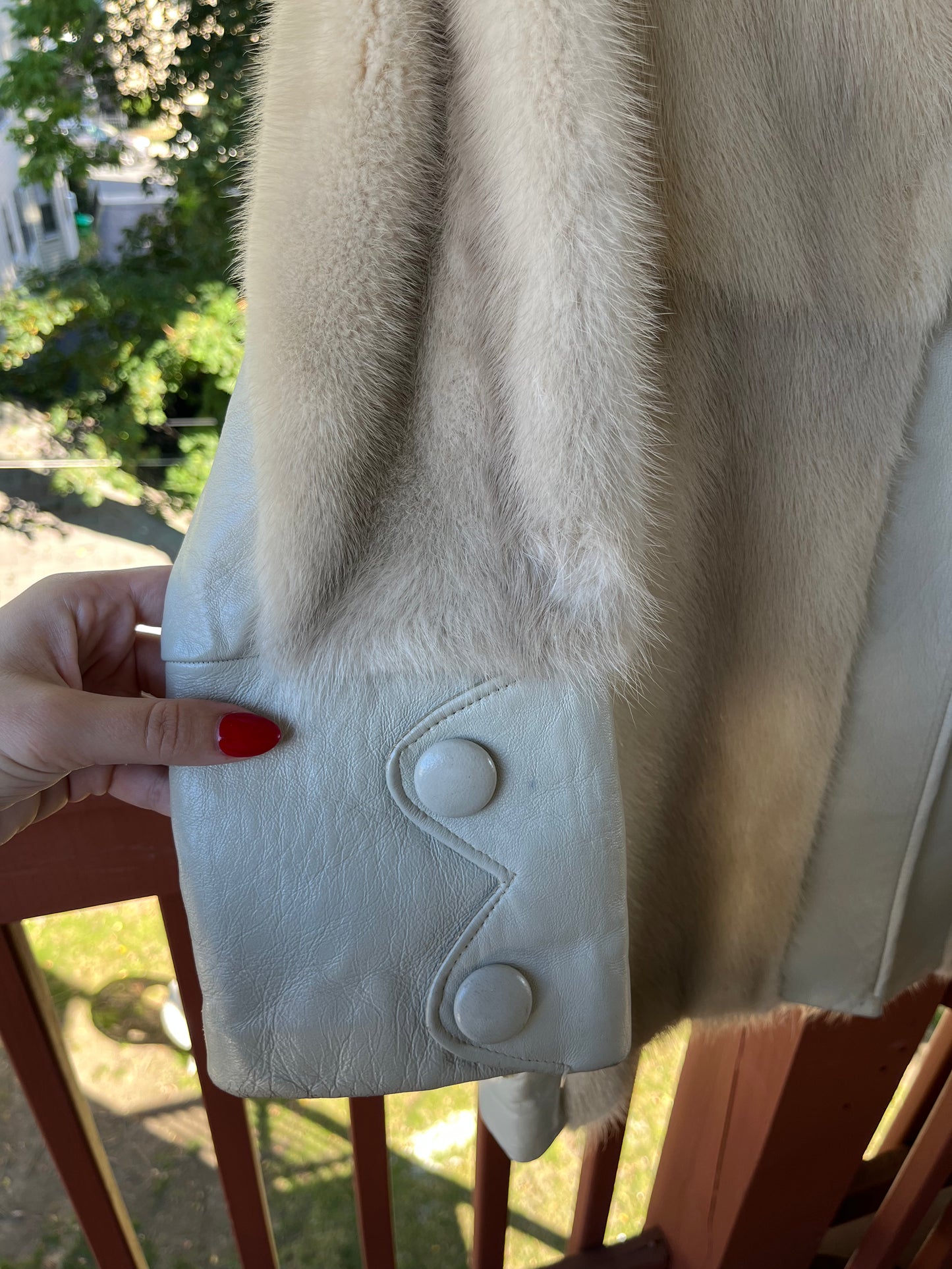 70s blonde fur coat, size S