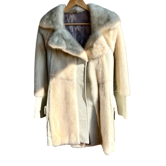 70s blonde fur coat, size S