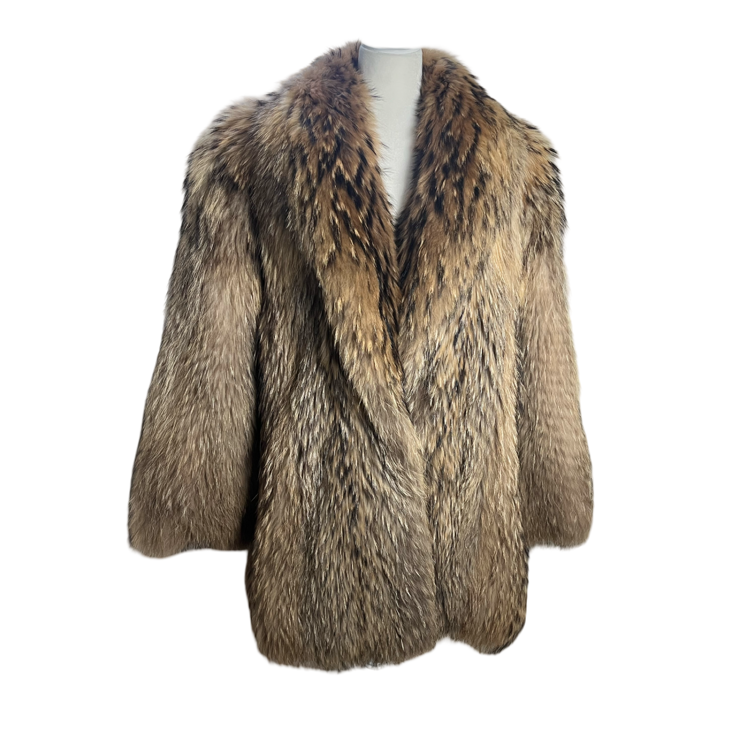 80s Bloomingdale's raccoon fur, size M-L