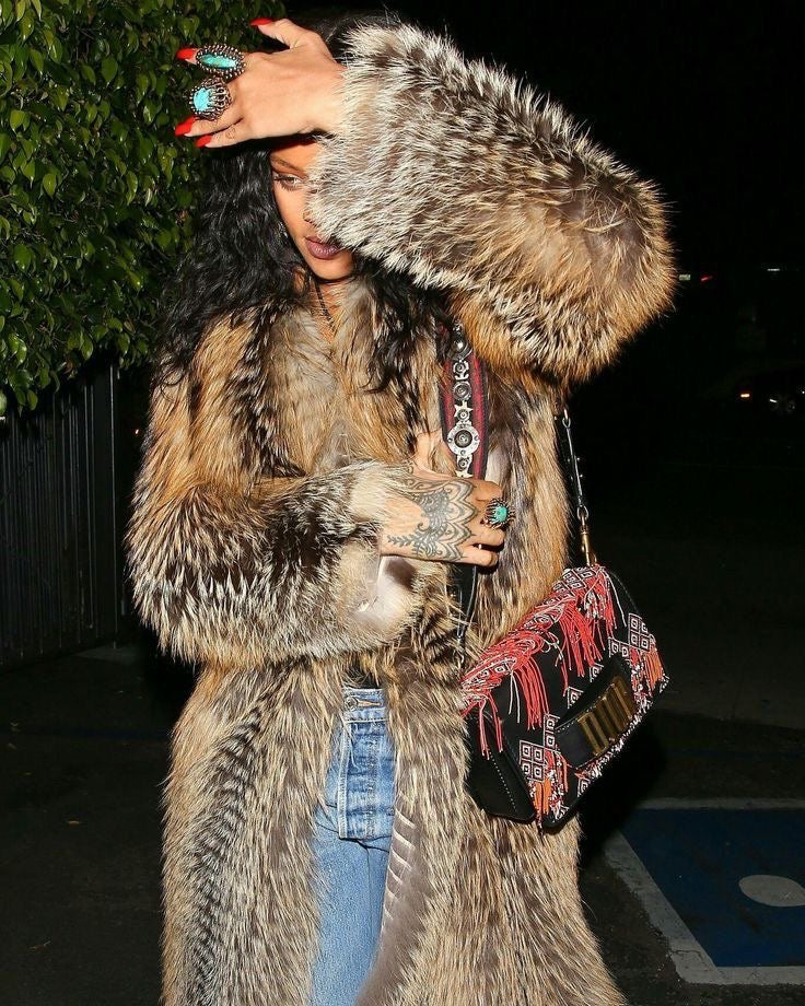 80s Bloomingdale's raccoon fur, size M-L