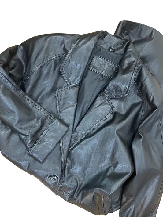 90s leather trench, size L