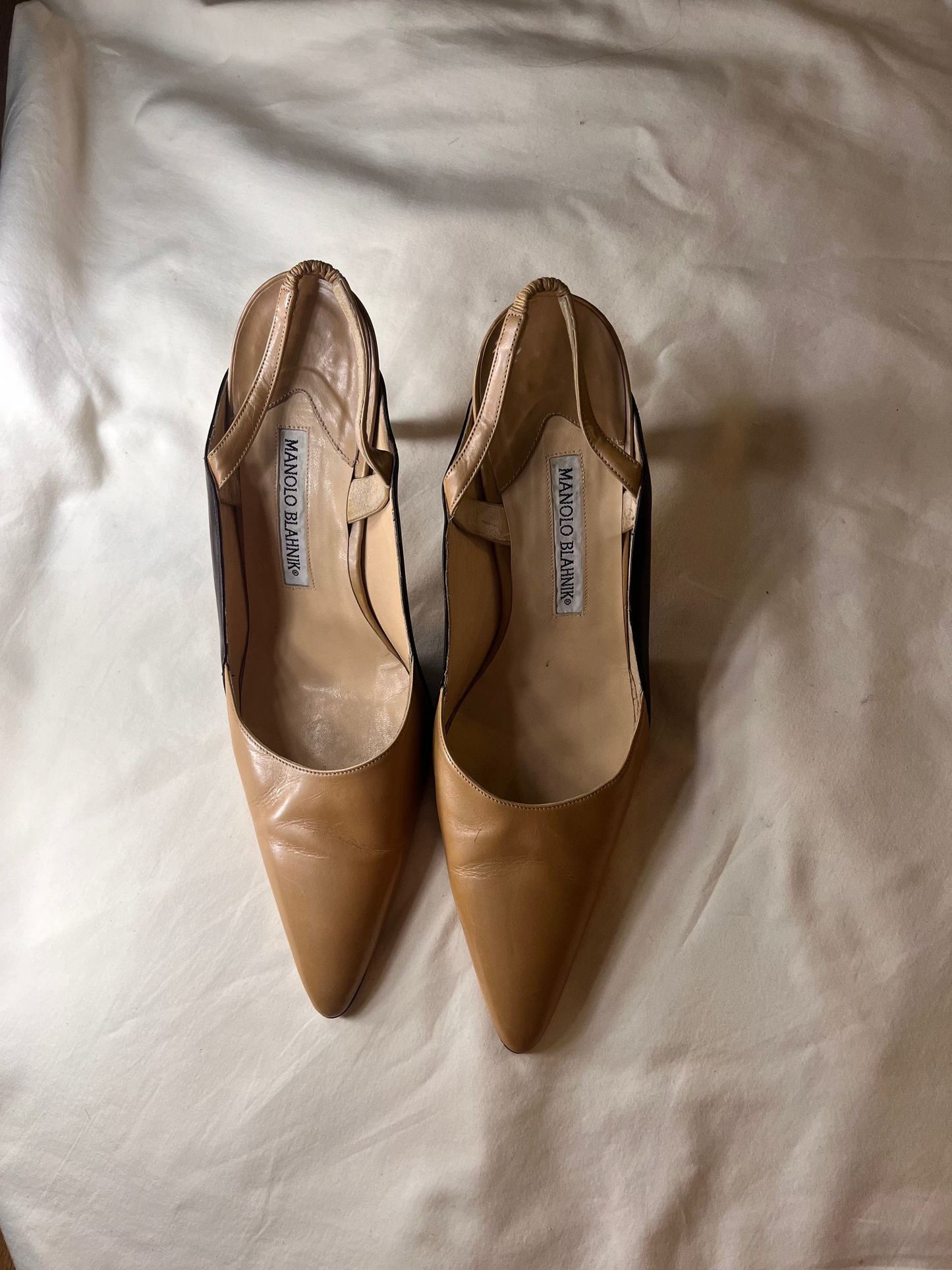 Manolo Blahnik black & tan, US 8.5