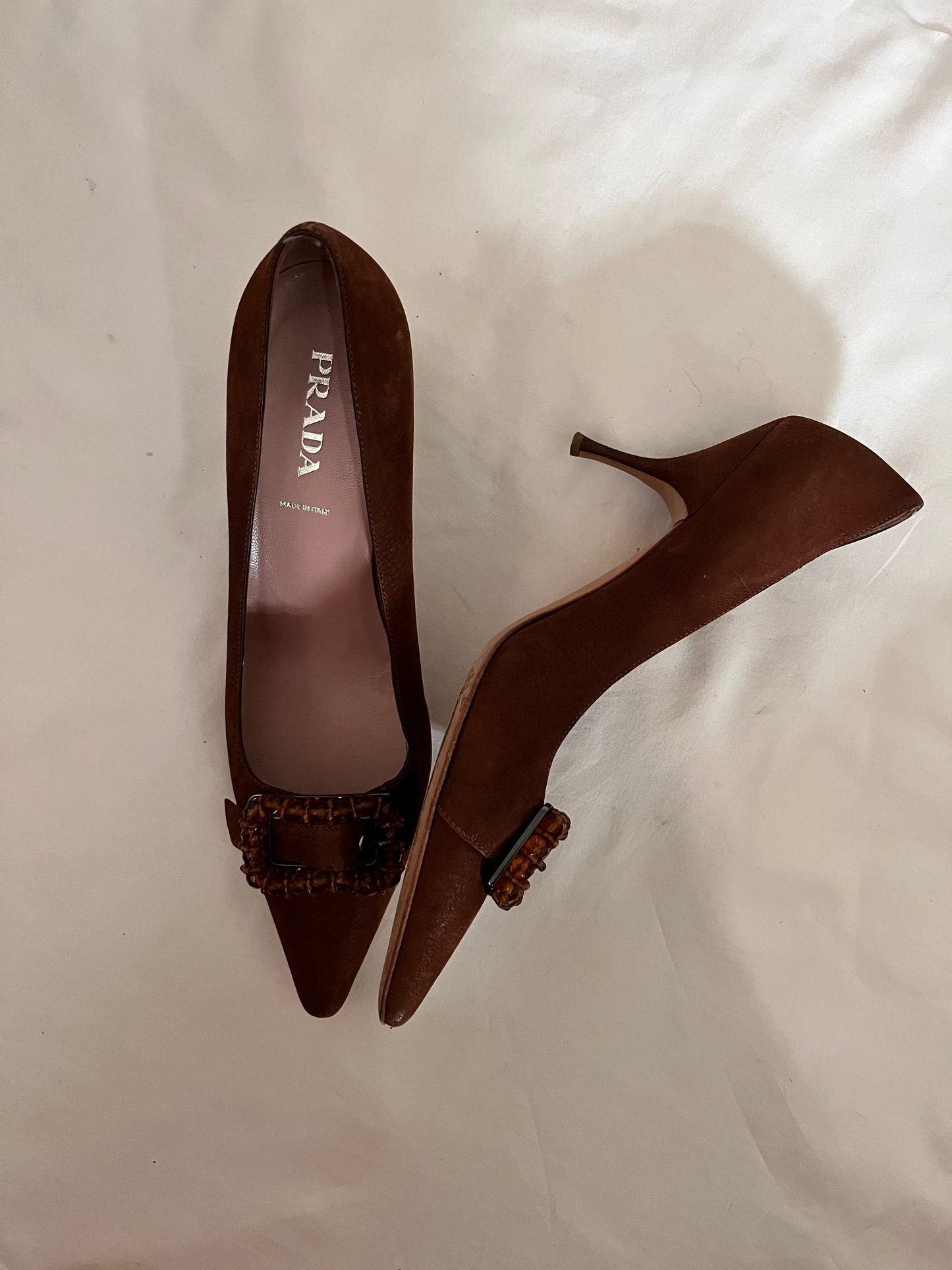 Prada amber cognac kitten, US 8
